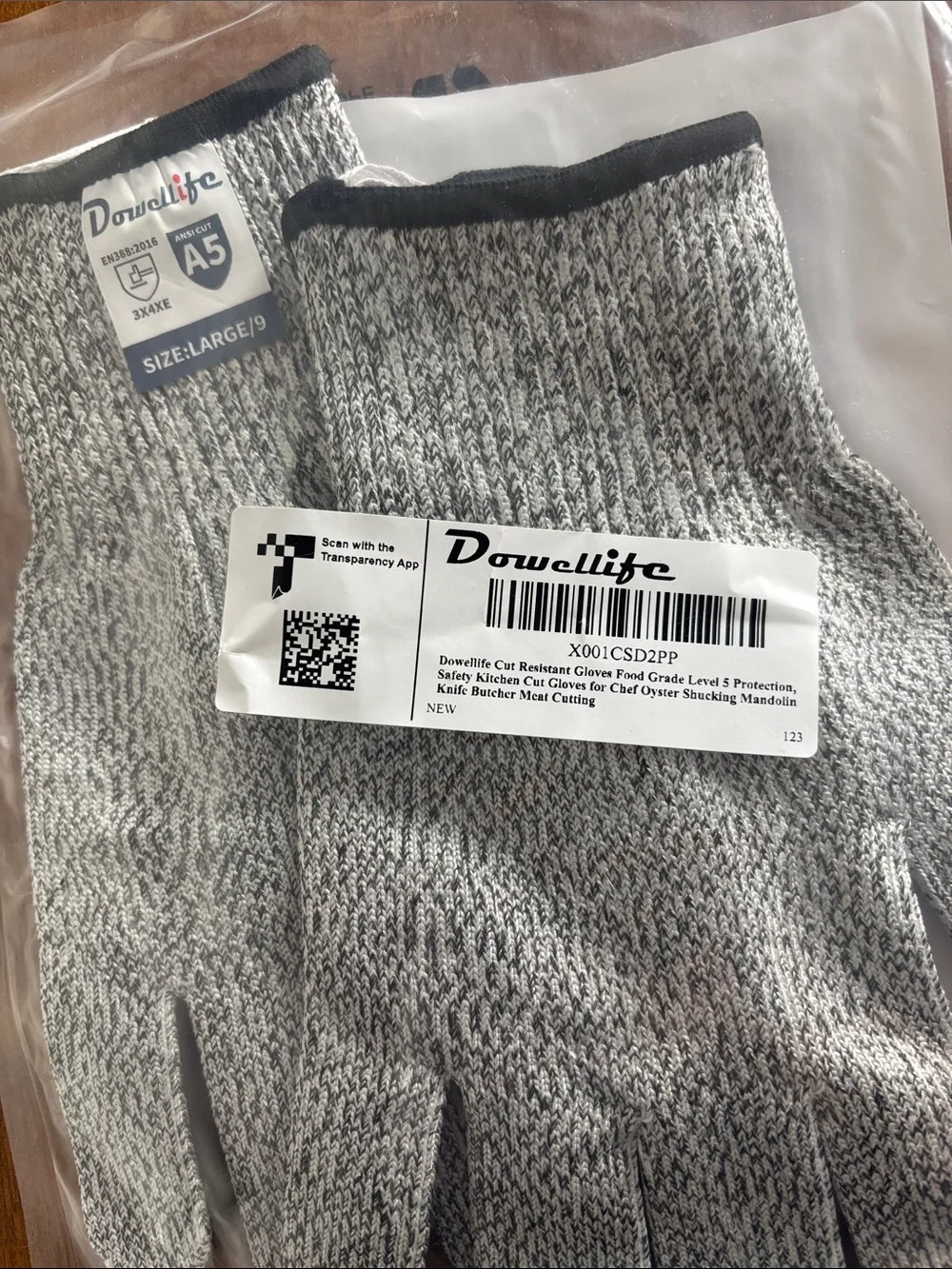Cut-Resistant Knit Work Gloves - Gray